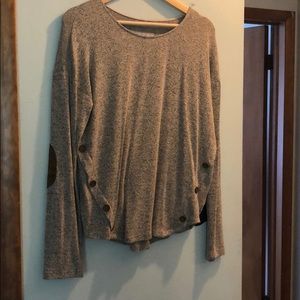 Medium brown and beige sweater.